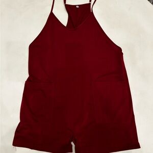 Red Sleeveless Jumpsuit